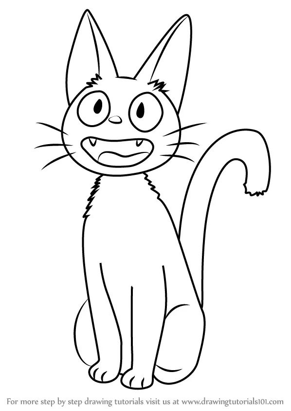 Learn How to Draw Jiji from Kiki's Delivery Service (Kiki's Delivery