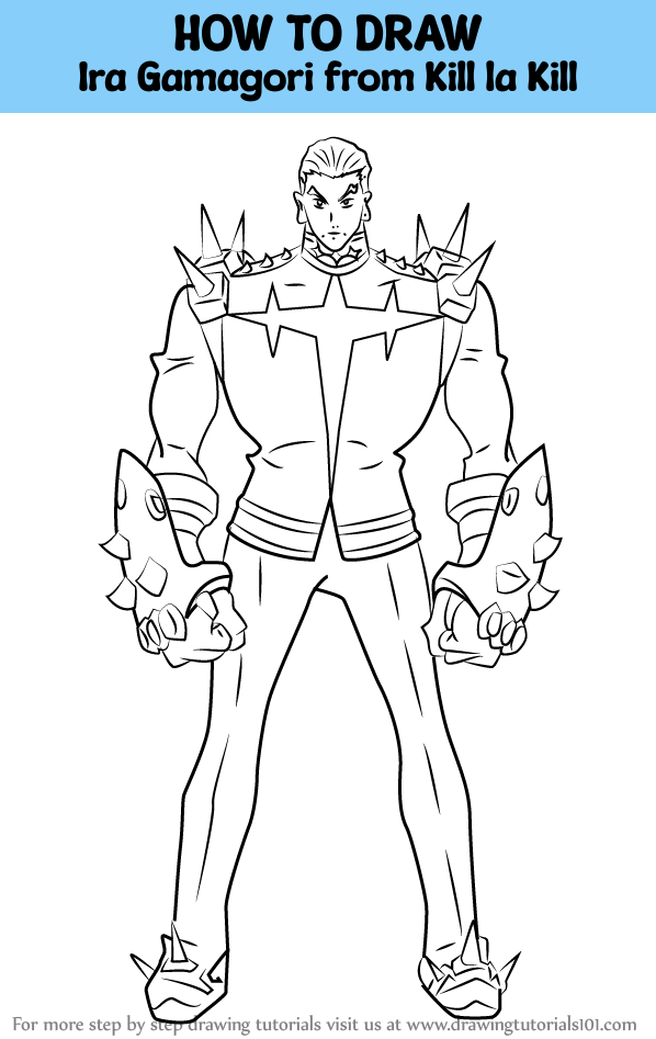 How to Draw Ira Gamagori from Kill la Kill (Kill