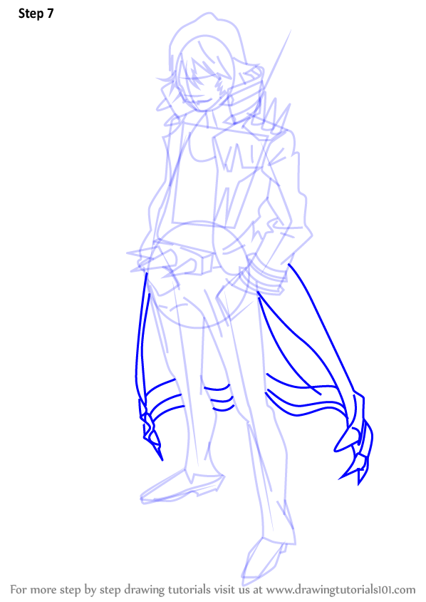 How to Draw Uzu Sanageyama from Kill la Kill (Kill la Kill) Step by