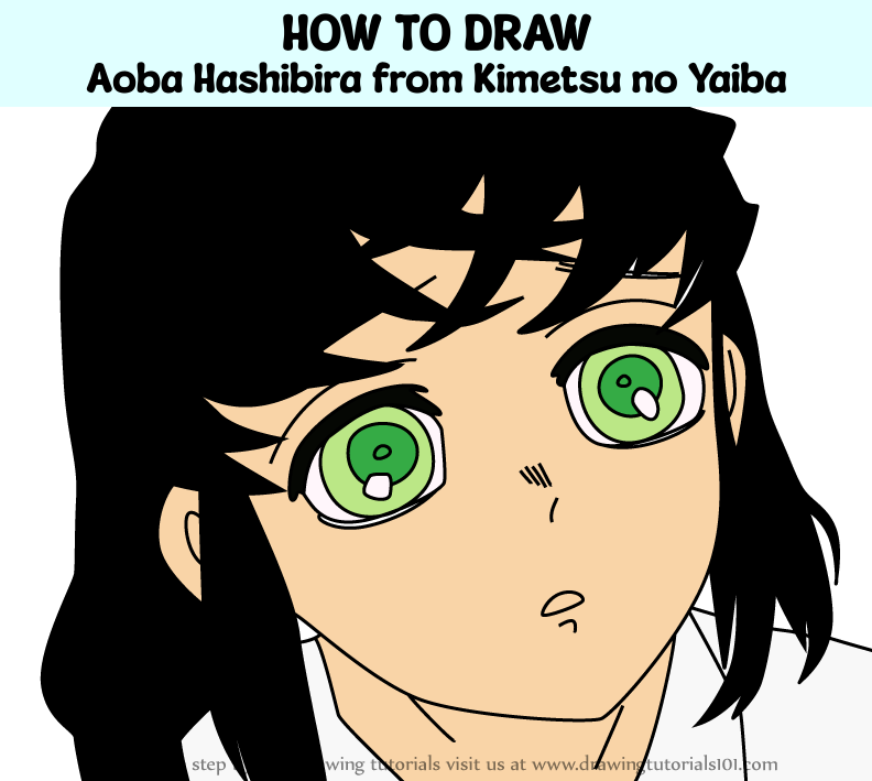 How to Draw Aoba Hashibira from Kimetsu no Yaiba (Kimetsu