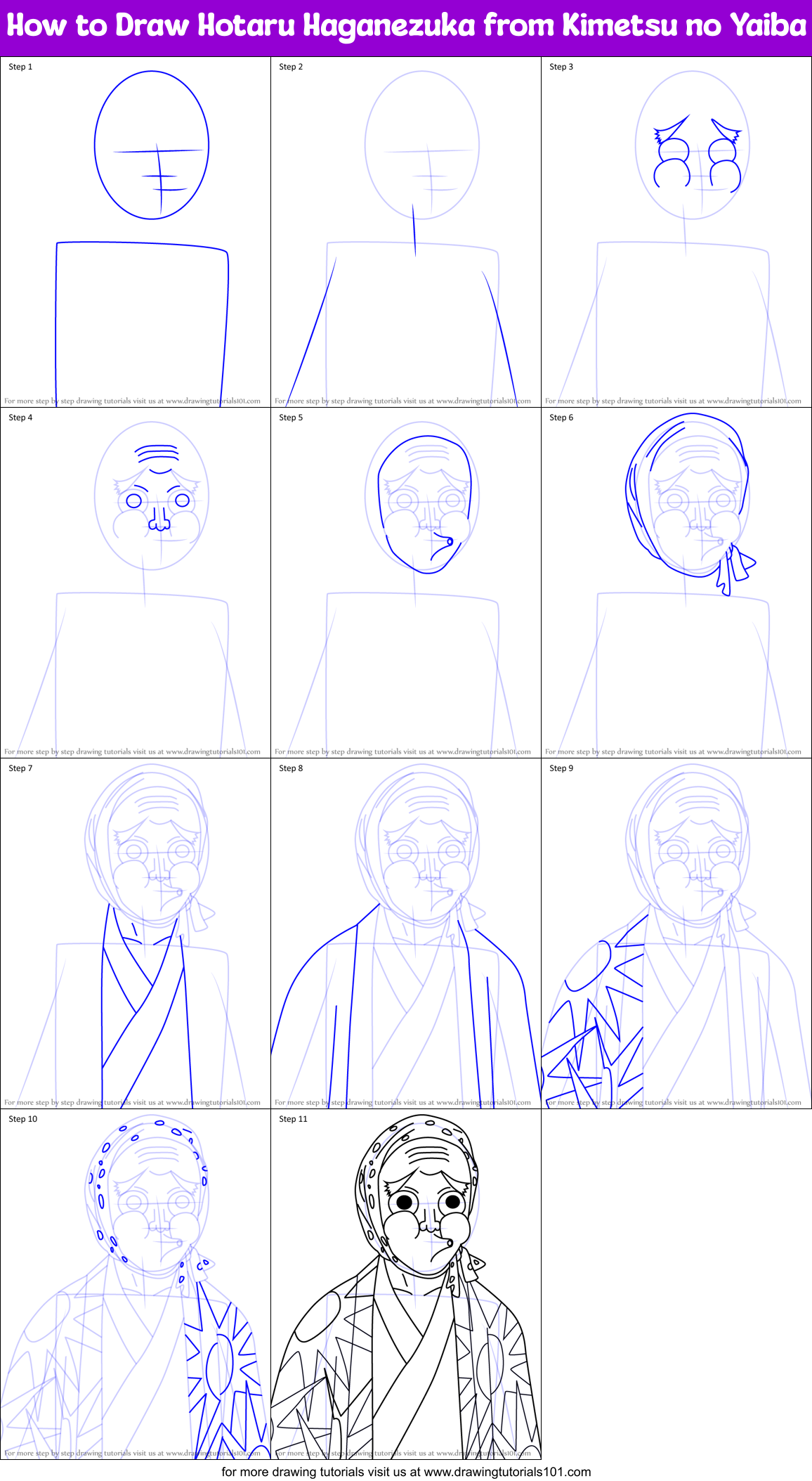 How to Draw Hotaru Haganezuka from Kimetsu no Yaiba Printable Step by Step