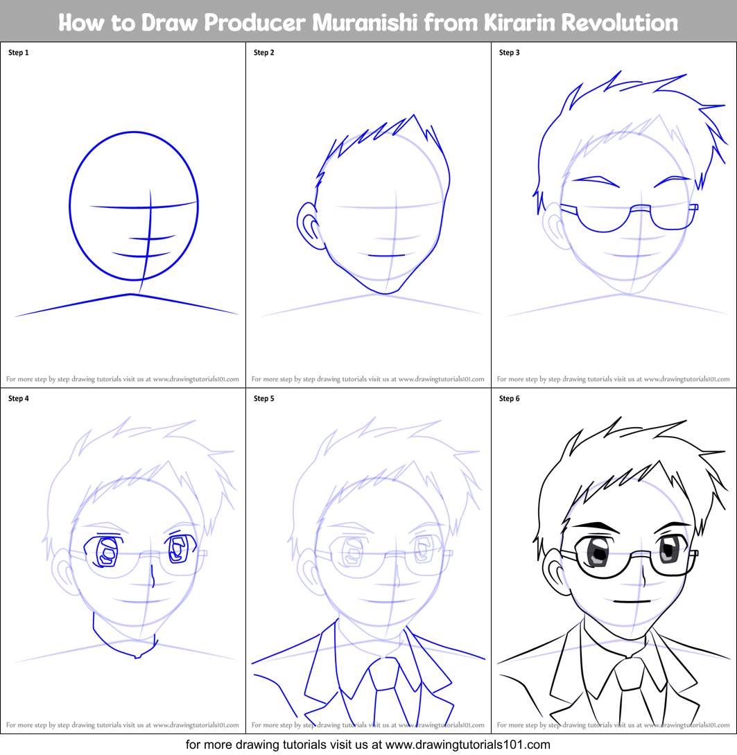 How to Draw Producer Muranishi from Kirarin Revolution Printable Step by Step