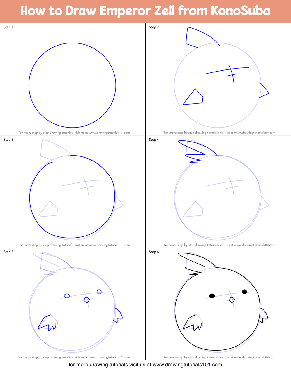 How to Draw Emperor Zell from KonoSuba Printable Step by Step