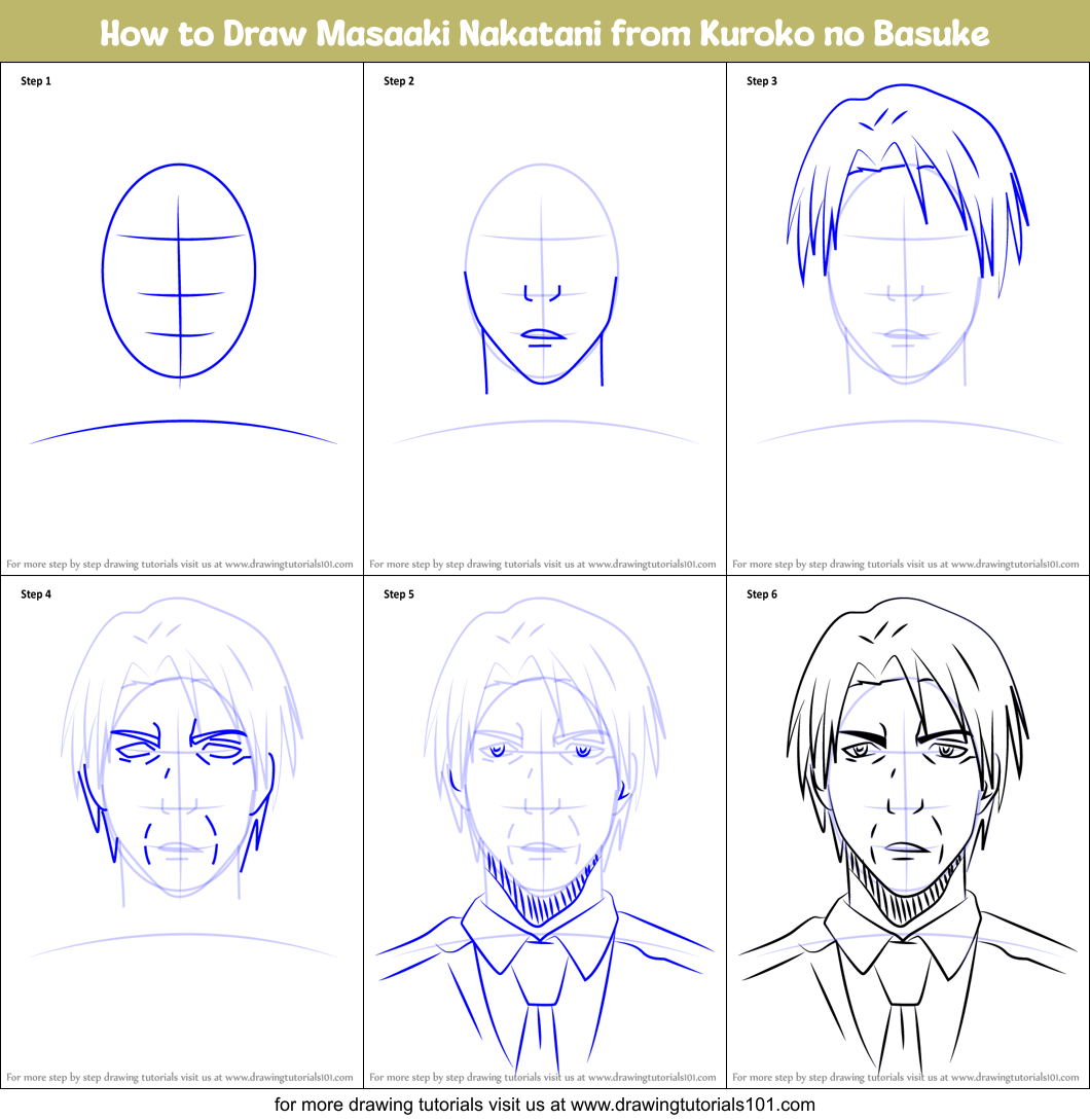 How to Draw Masaaki Nakatani from Kuroko no Basuke Printable Step by Step
