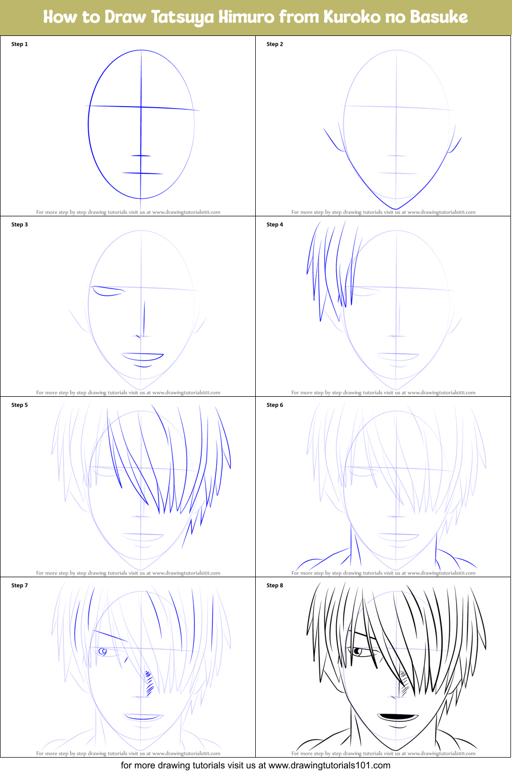 How to Draw Tatsuya Himuro from Kuroko no Basuke Printable Step by Step