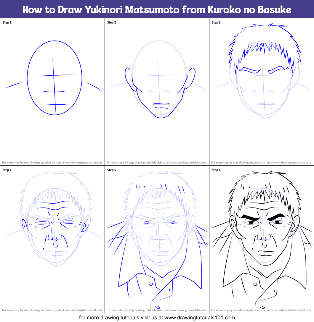 How to Draw Yukinori Matsumoto from Kuroko no Basuke Printable Step by Step