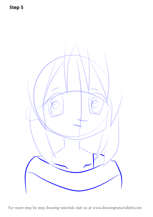 How to Draw Matsuri Hiiragi from Lucky Star (Lucky Star) Step by Step