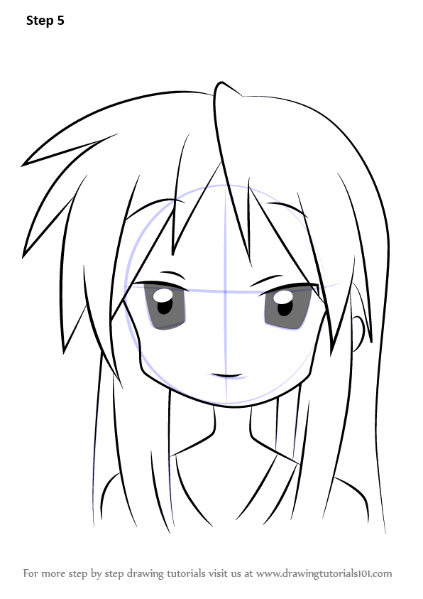 How to Draw Miki Hiiragi from Lucky Star (Lucky Star) Step by Step