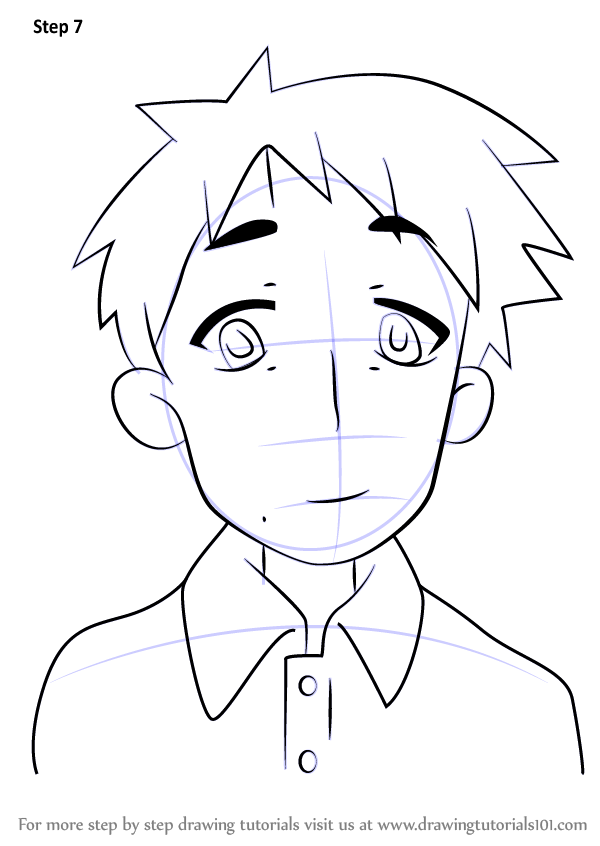How to Draw Tadao Hiiragi from Lucky Star (Lucky Star) Step by Step