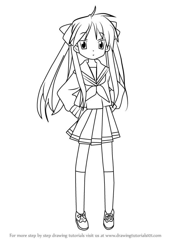 Learn How to Draw Yamato Nagamori Full Body from Lucky Star (Lucky Star