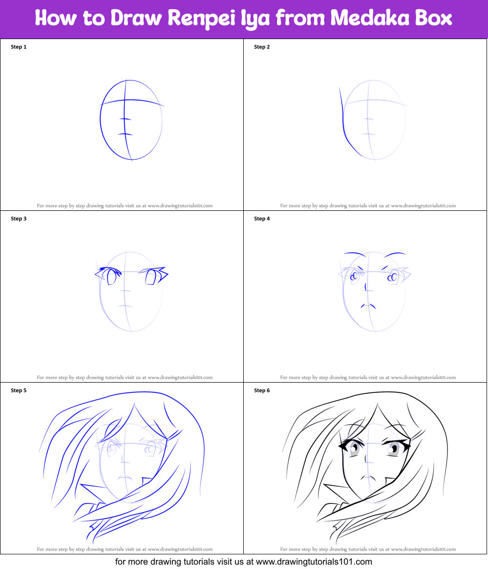 How to Draw Renpei Iya from Medaka Box Printable Step by Step