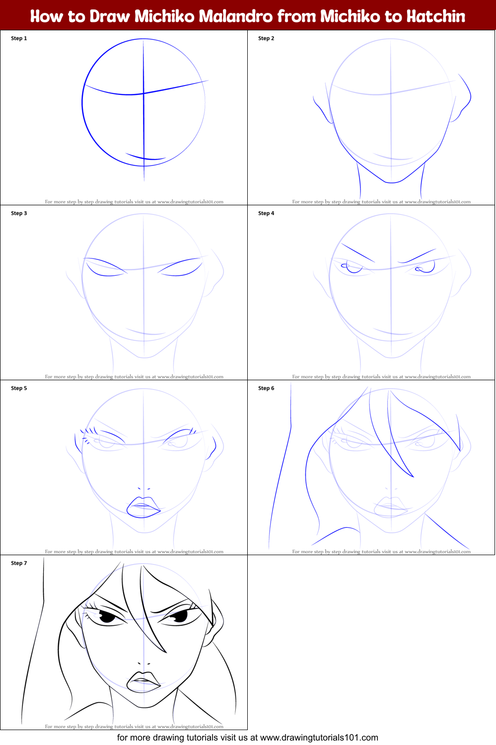 How to Draw Michiko Malandro from Michiko to Hatchin Printable Step by Step