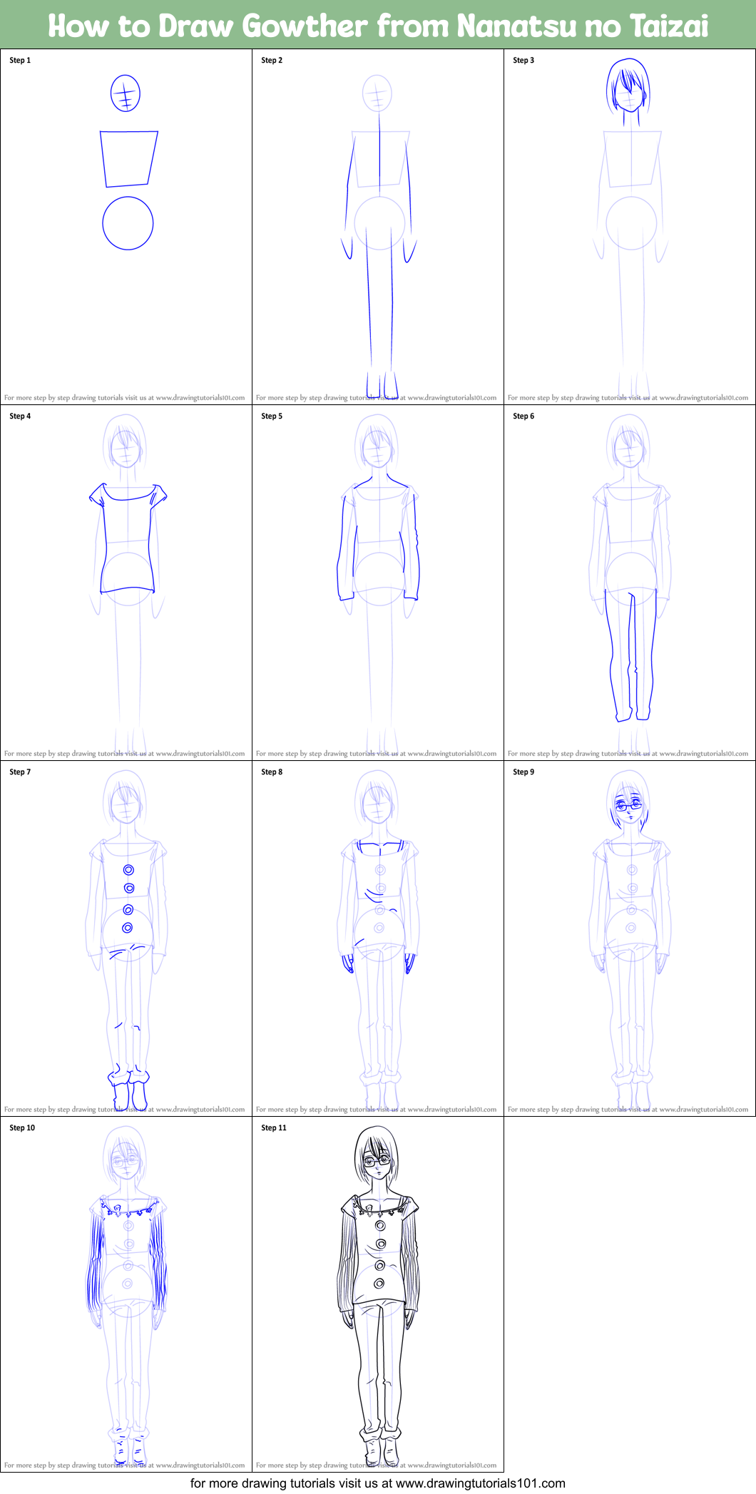 How to Draw Gowther from Nanatsu no Taizai Printable Step by Step