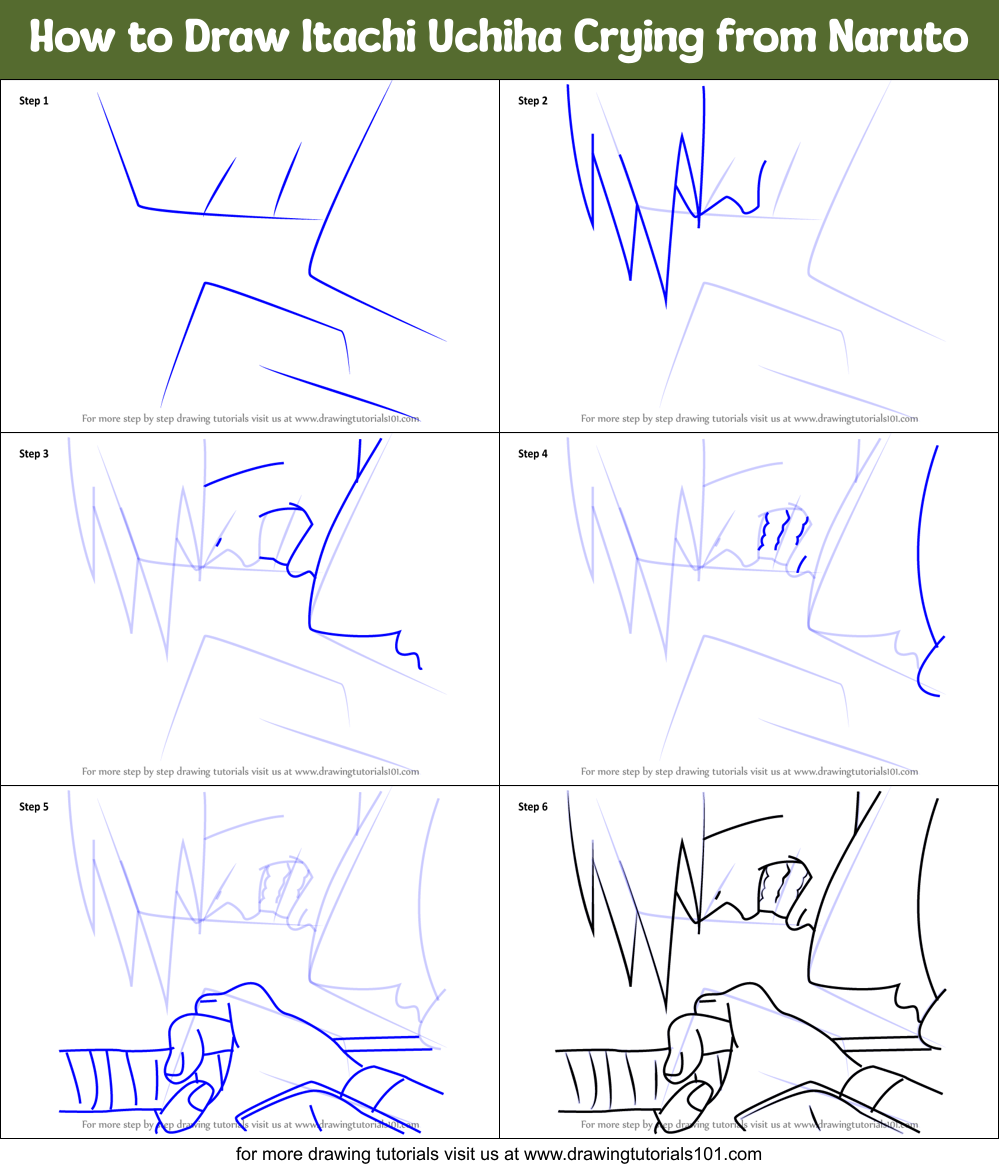 How To Draw Itachi Uchiha Crying From Naruto Printable Step