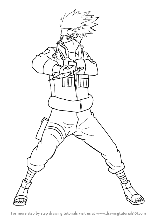 Learn How To Draw Kakashi Hatake From Naruto Naruto Step