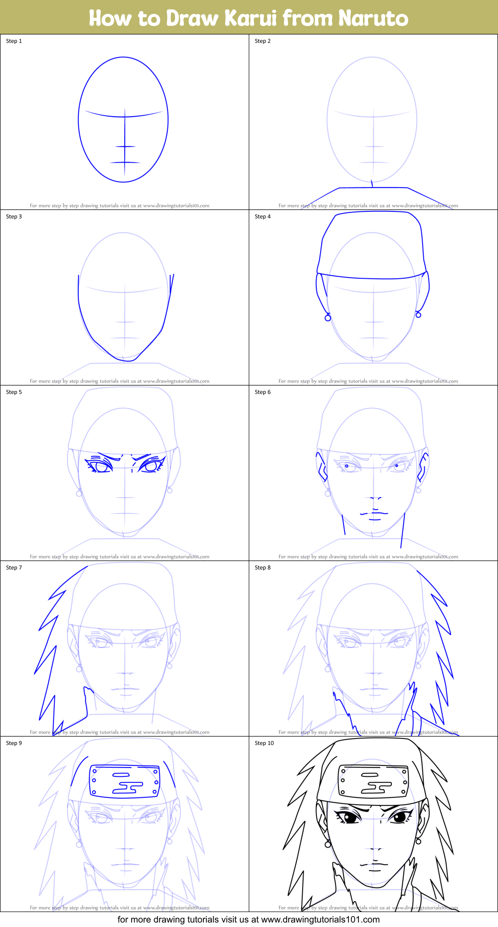 How to draw Naruto, How to draw anime step by step