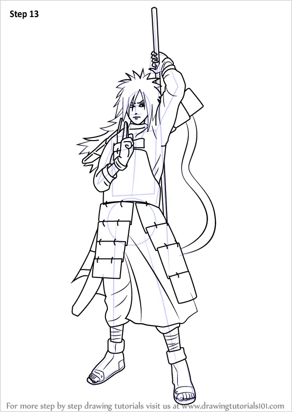 Learn How to Draw Madara Uchiha from Naruto Naruto Step by Step ...