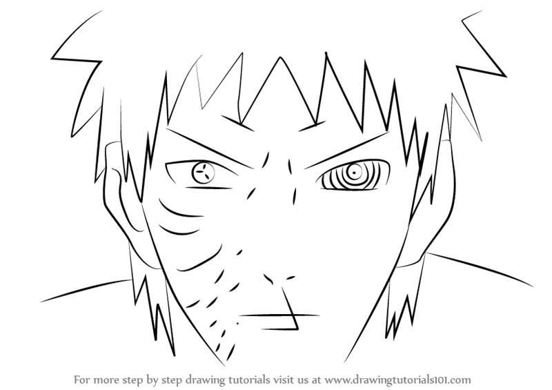 This is Uchiha Obito from Naruto.  Naruto sketch, Naruto drawings, Anime  sketch