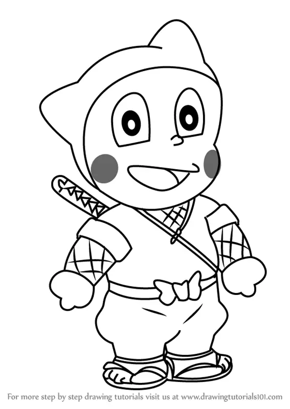Learn How to Draw Shinzo Hattori from Ninja Hattori (Ninja Hattori) Step by  Step : Drawing Tutorials