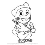 How to Draw Shinzo Hattori from Ninja Hattori