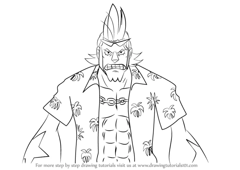 Learn How To Draw Franky From One Piece One Piece Step By Step Drawing Tutorials