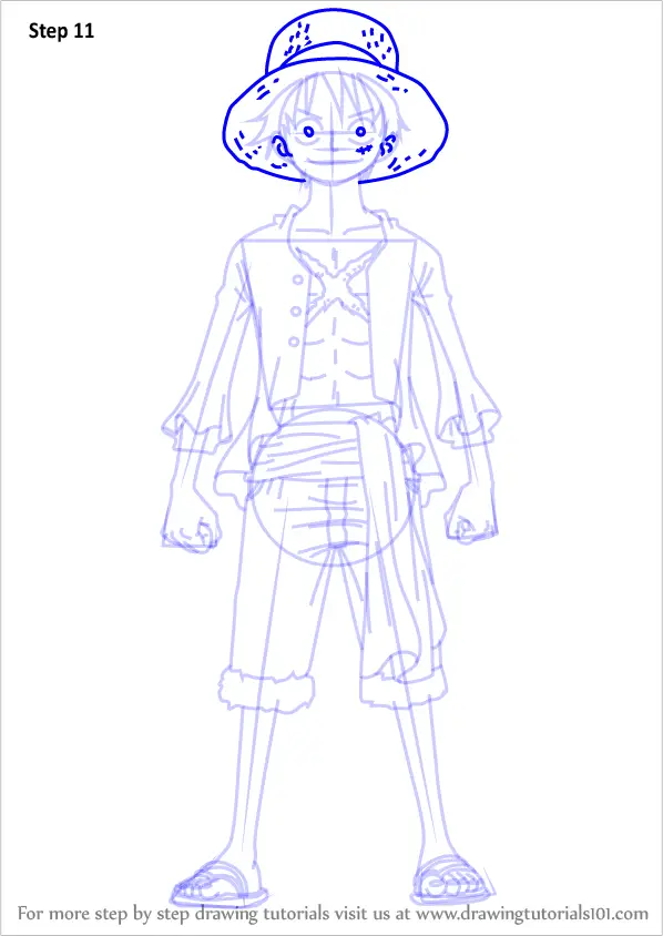 Learn How to Draw Monkey D. Luffy Full Body from One Piece (One Piece