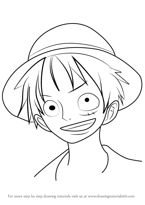 Learn How To Draw Monkey D. Luffy From One Piece (One Piece) Step By Step :  Drawing Tutorials