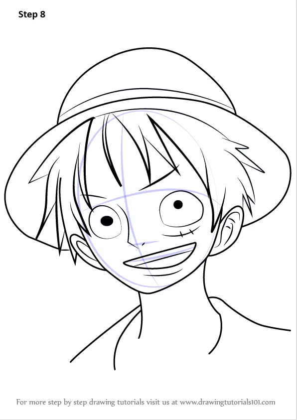 Learn How To Draw Monkey D Luffy From One Piece One Piece Step By Step Drawing Tutorials