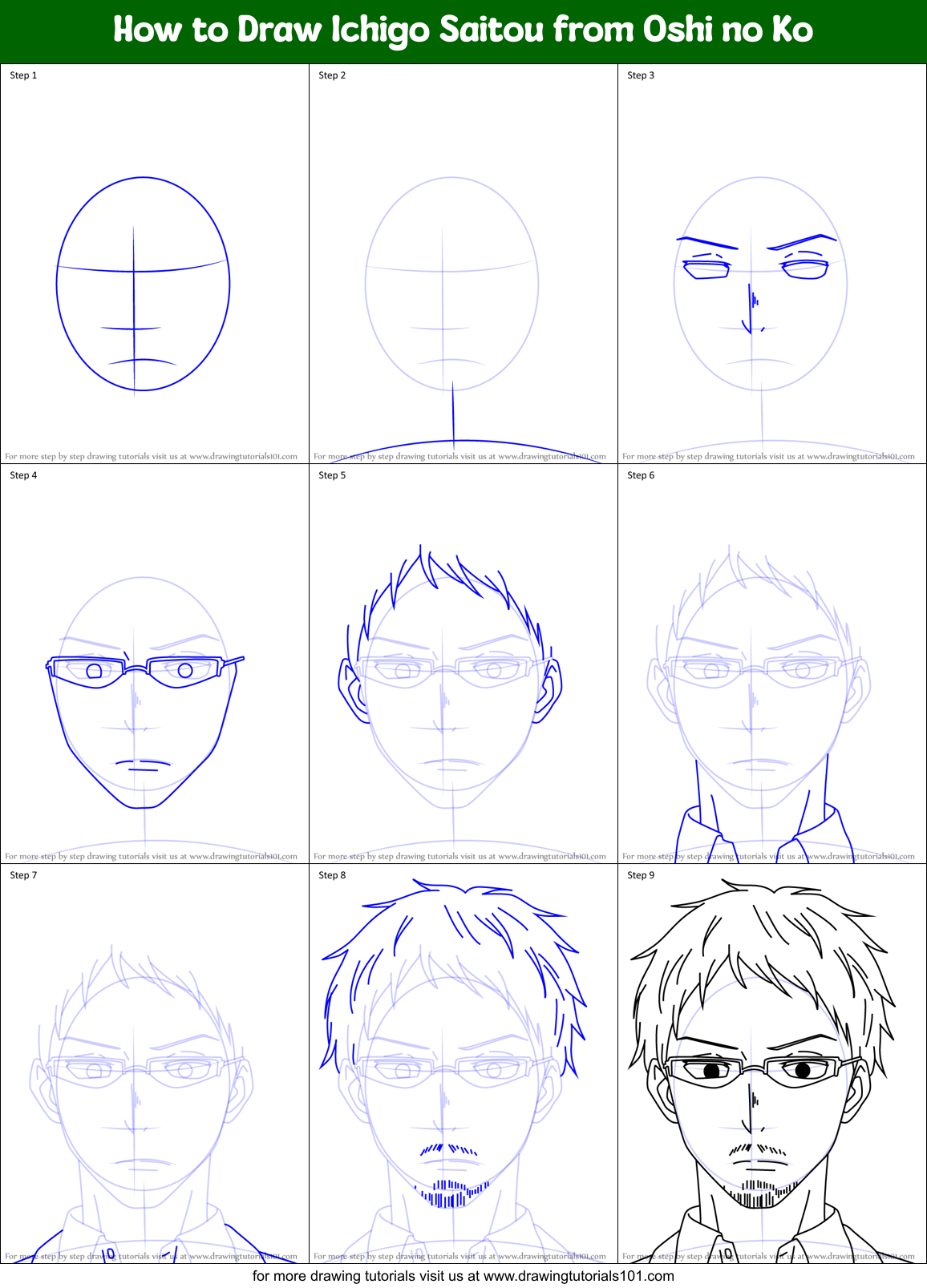 How to Draw Ichigo Saitou from Oshi no Ko Printable Step by Step
