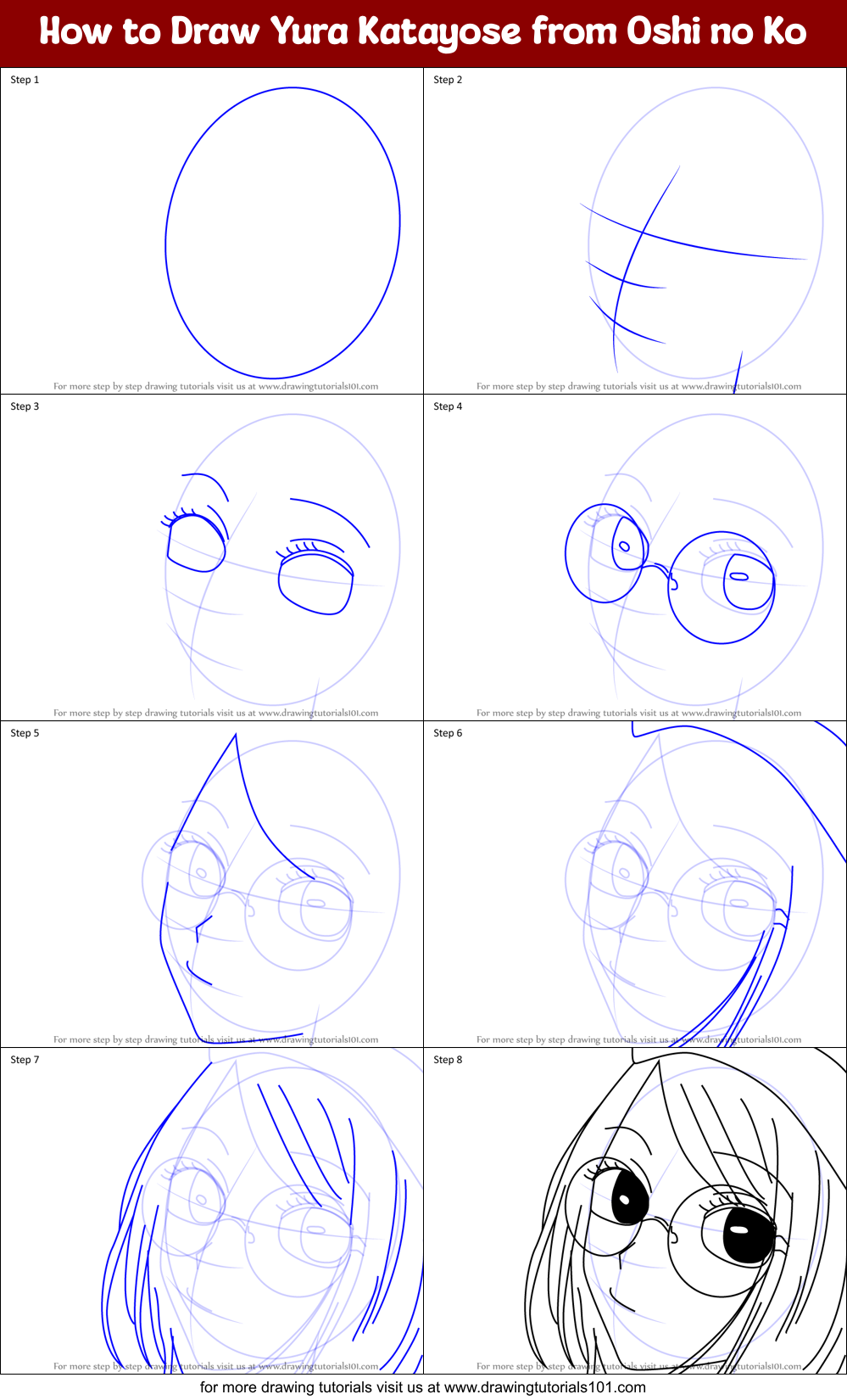 How to Draw Yura Katayose from Oshi no Ko Printable Step by Step