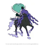How to Draw Calyrex Shadow Rider from Pokemon