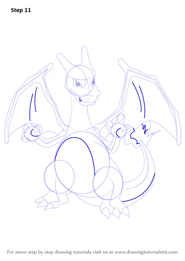 Learn How to Draw Charizard from Pokemon Pokemon Step by Step  Drawing  Tutorials