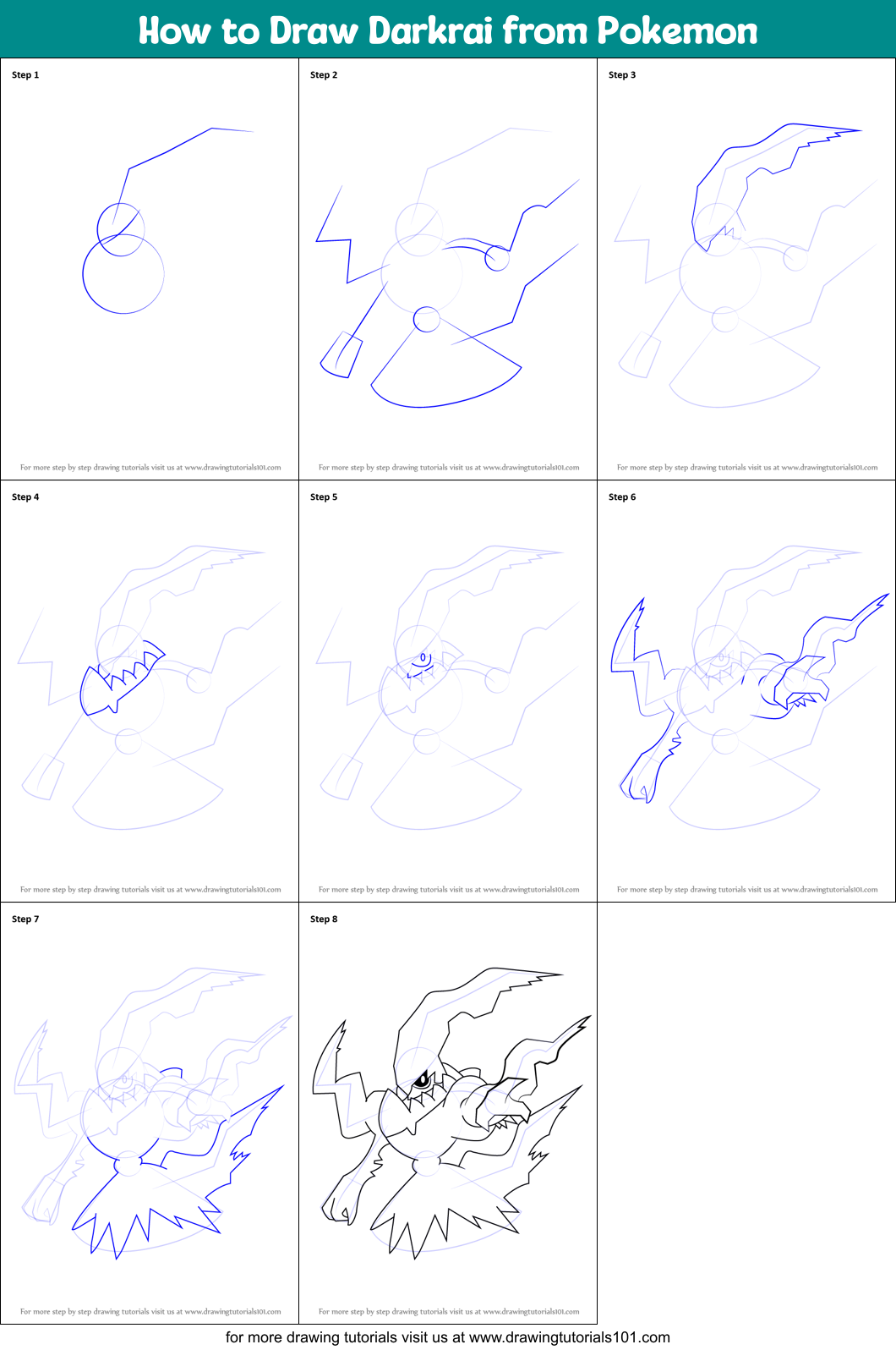 darkrai to draw pokemon how Draw How Pokemon step by to from step Darkrai printable