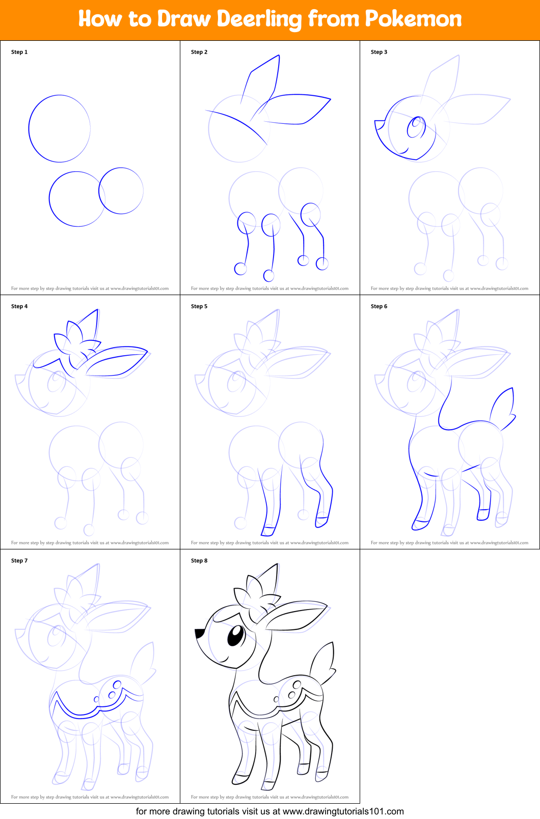How to Draw Deerling from Pokemon (Pokemon) Step by Step ...