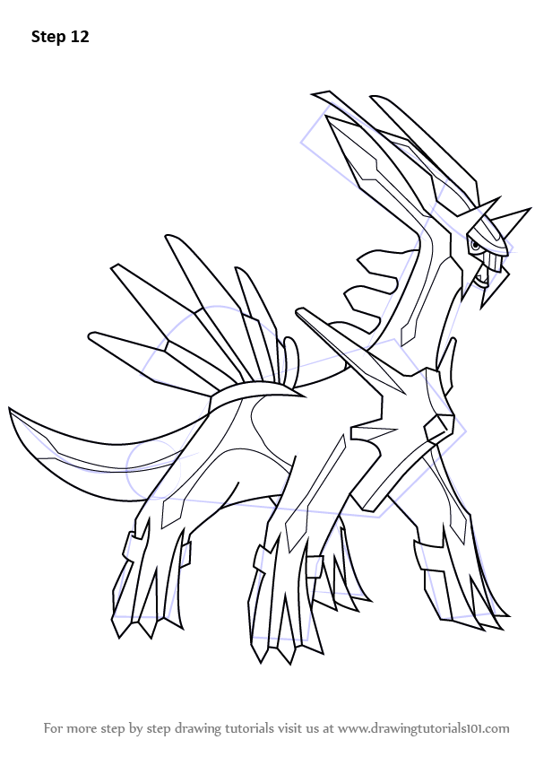How To Draw Dialga From Pokemon Pokemon Step By Step 