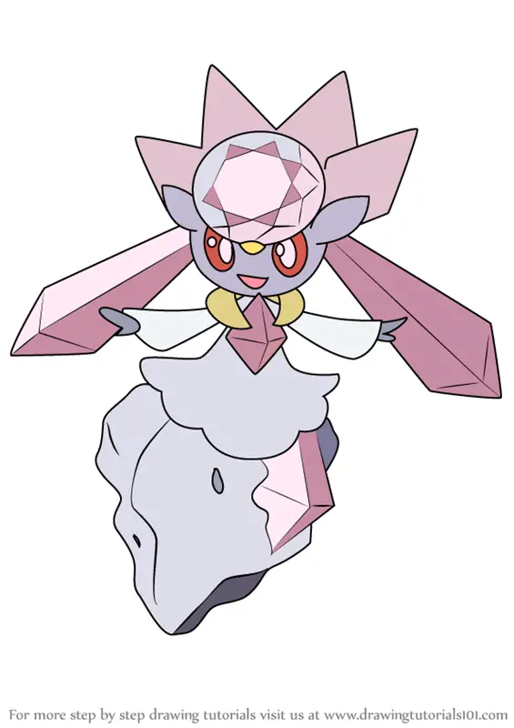 Learn How to Draw Diancie  from Pokemon  Pokemon  Step by 