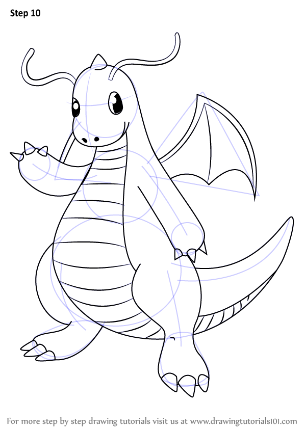 Learn How to Draw Dragonite  from Pokemon  Pokemon  Step by 