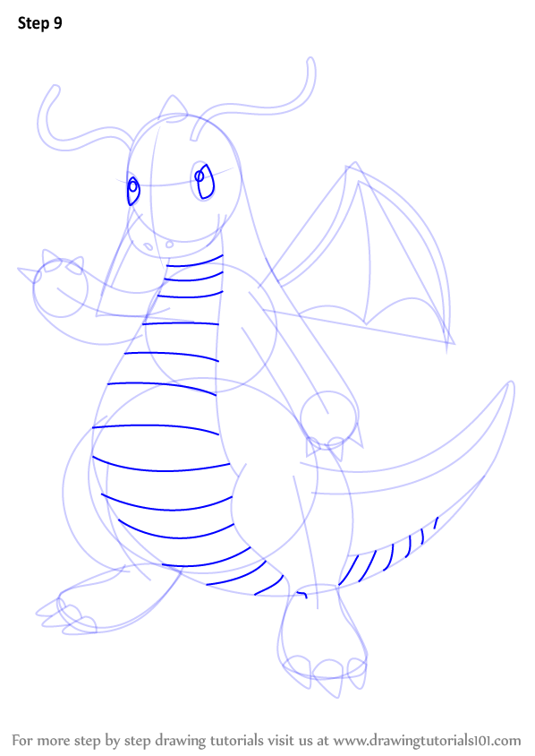 Learn How to Draw Dragonite from Pokemon (Pokemon) Step by Step