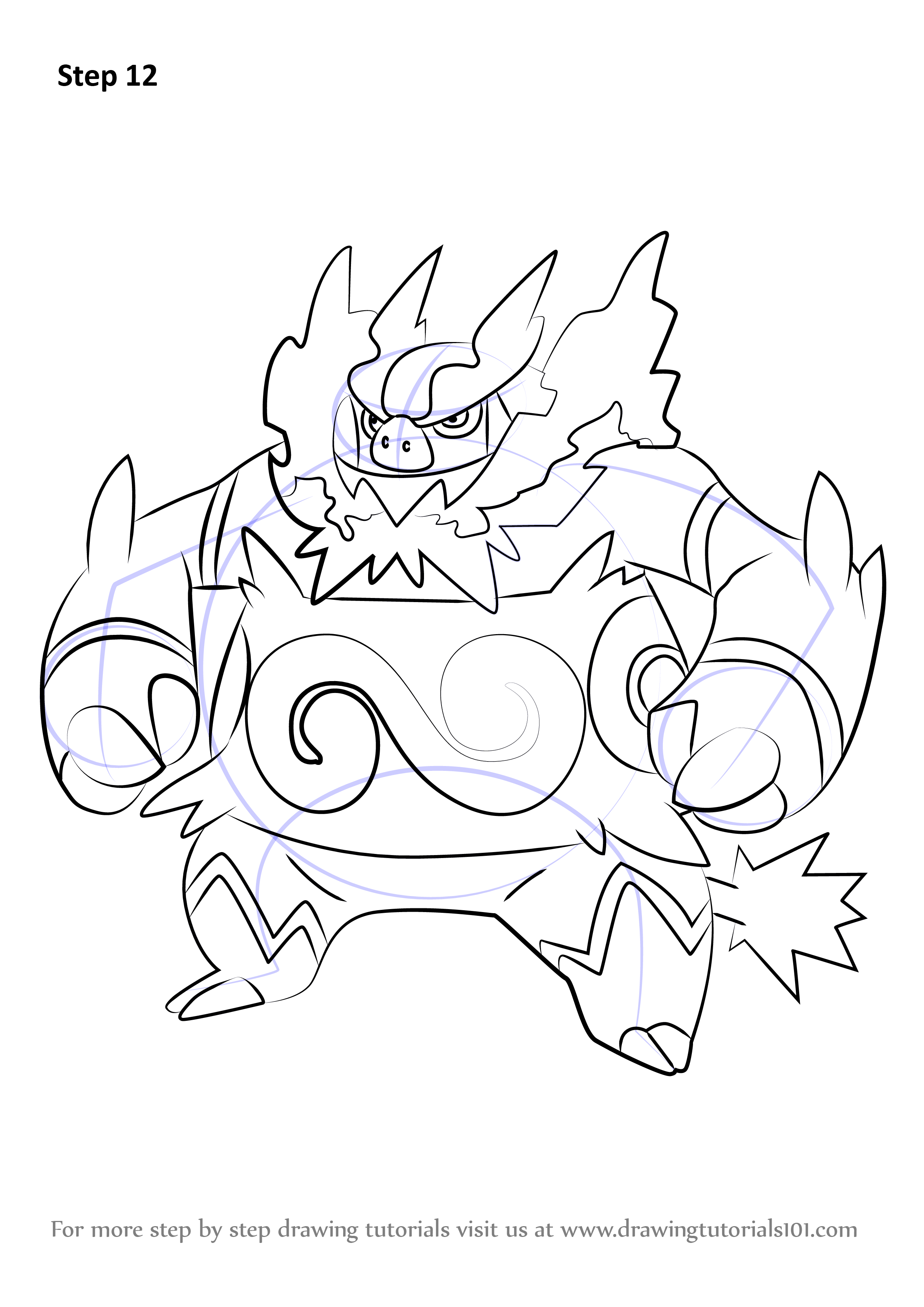 Learn How to Draw Emboar from Pokemon Pokemon Step by 
