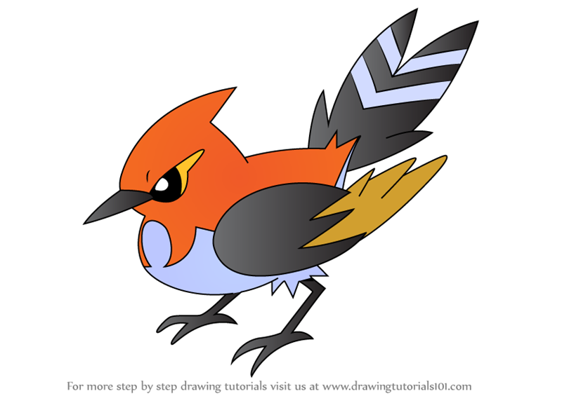 Coloring Pages Pokemon Fletchinder 4