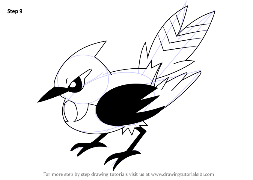 How to Draw Fletchinder from Pokemon (Pokemon) Step by Step | DrawingTutorials101.com