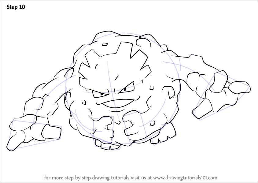 Step by Step How to Draw Graveler from Pokemon : DrawingTutorials101.com