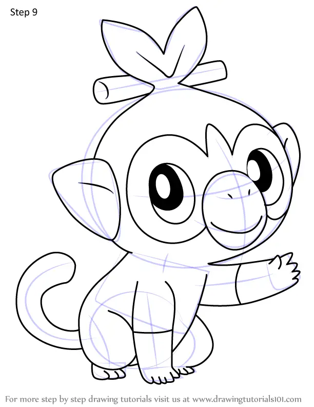 Learn How to Draw Grookey from Pokemon (Pokemon) Step by Step : Drawing