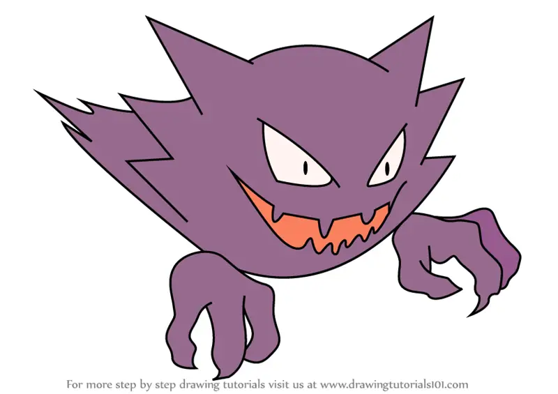 Learn How to Draw Haunter from Pokemon (Pokemon) Step by Step : Drawing ...
