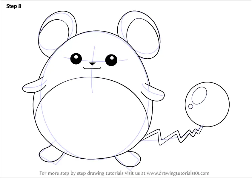 how to draw Marill from Pokemon step 8