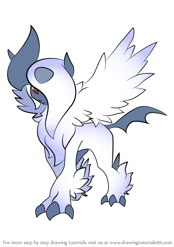 Learn How to Draw Mega  Absol  from Pokemon  Pokemon  Step 