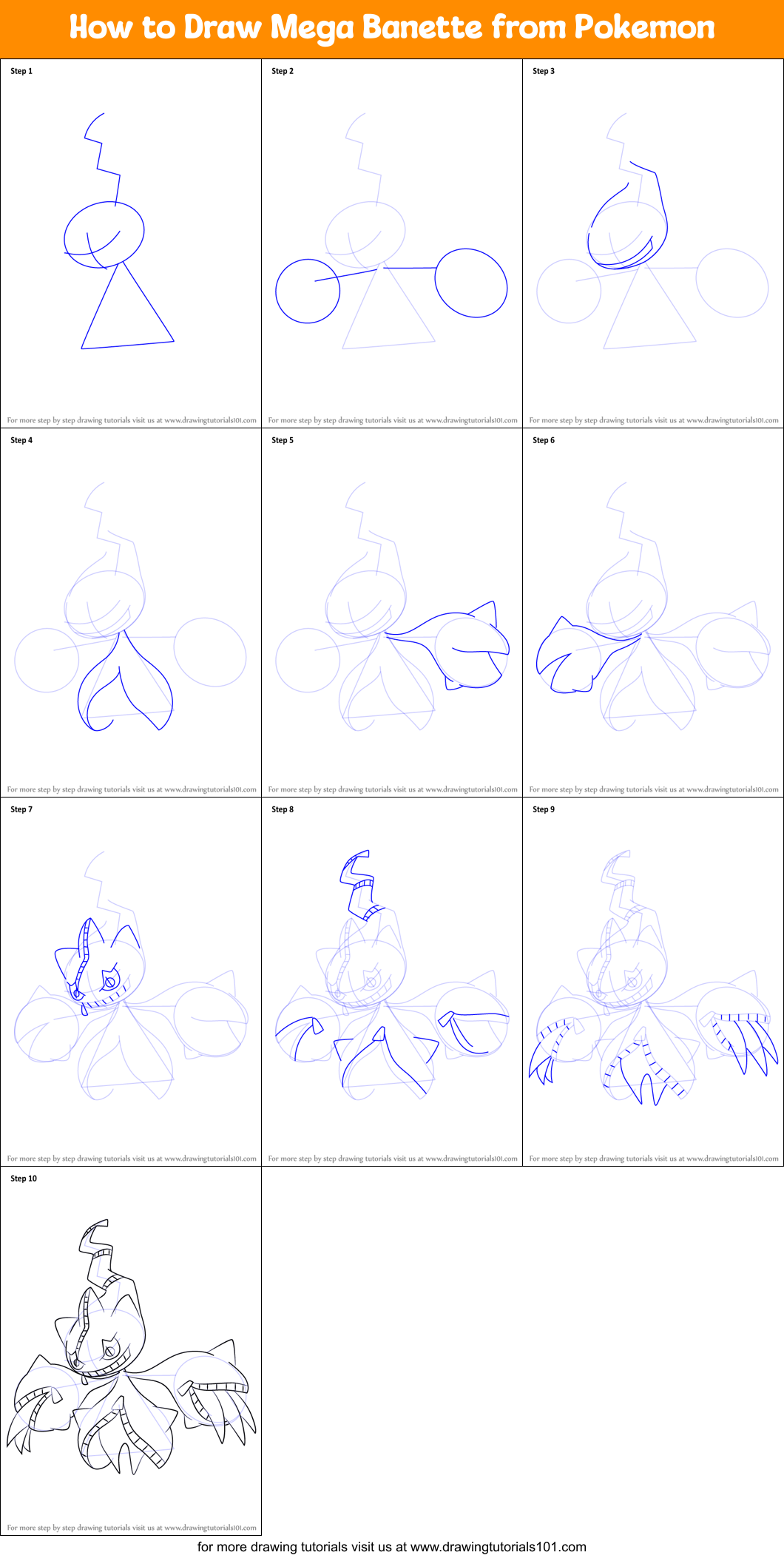 How to Draw Pokemon  Mega Banette 