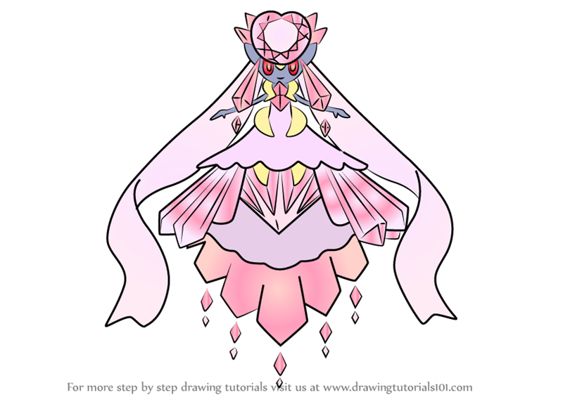 Learn How to Draw Mega Diancie  from Pokemon  Pokemon  Step 