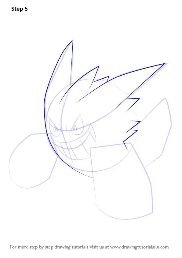 Learn How to Draw Mega Gengar from Pokemon (Pokemon) Step by Step