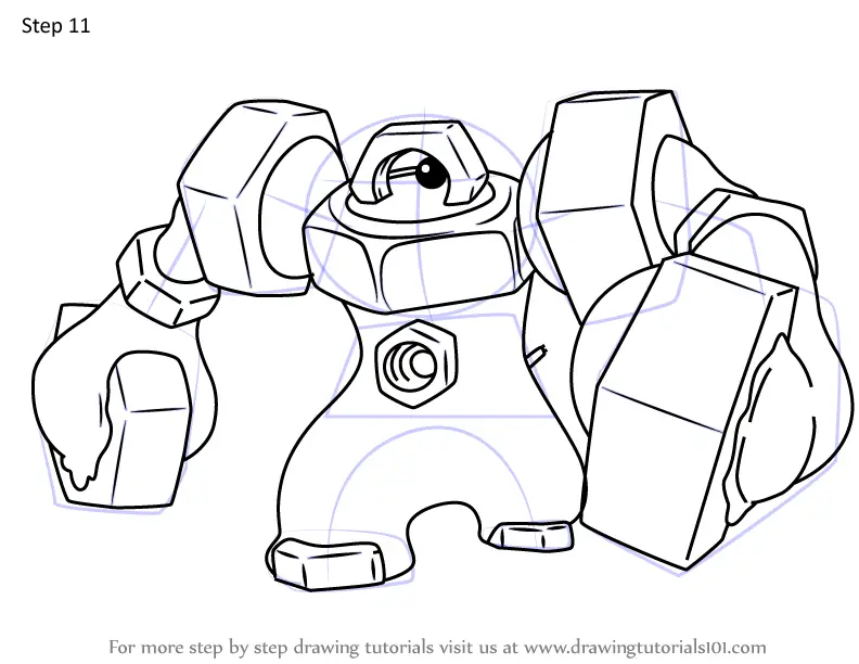 Step by Step How to Draw Melmetal from Pokemon ...